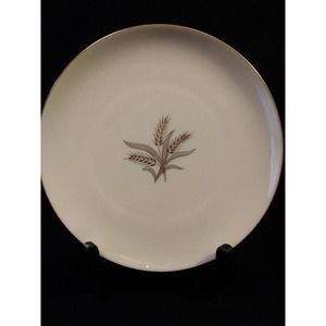 1 Lenox Wheat SALAD PLATE R-442 Wheat Center, Gold Trim Vintage Made in USA